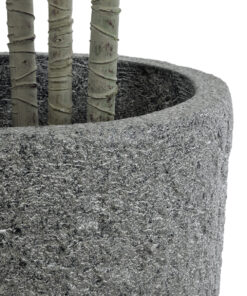 GloboStar® Artificial Garden ERICE 20757 Επιδαπέδιο Πολυεστερικό Τσιμεντένιο Κασπώ Γλάστρα – Flower Pot Γκρι Φ25 x Υ23cm