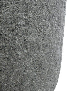 GloboStar® Artificial Garden ERICE 20757 Επιδαπέδιο Πολυεστερικό Τσιμεντένιο Κασπώ Γλάστρα – Flower Pot Γκρι Φ25 x Υ23cm