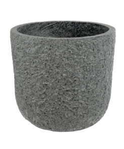 GloboStar® Artificial Garden ERICE 20758 Επιδαπέδιο Πολυεστερικό Τσιμεντένιο Κασπώ Γλάστρα – Flower Pot Γκρι Φ31 x Υ28cm