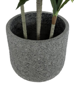 GloboStar® Artificial Garden ERICE 20758 Επιδαπέδιο Πολυεστερικό Τσιμεντένιο Κασπώ Γλάστρα – Flower Pot Γκρι Φ31 x Υ28cm