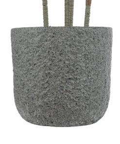 GloboStar® Artificial Garden ERICE 20758 Επιδαπέδιο Πολυεστερικό Τσιμεντένιο Κασπώ Γλάστρα – Flower Pot Γκρι Φ31 x Υ28cm