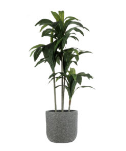 GloboStar® Artificial Garden ERICE 20758 Επιδαπέδιο Πολυεστερικό Τσιμεντένιο Κασπώ Γλάστρα – Flower Pot Γκρι Φ31 x Υ28cm