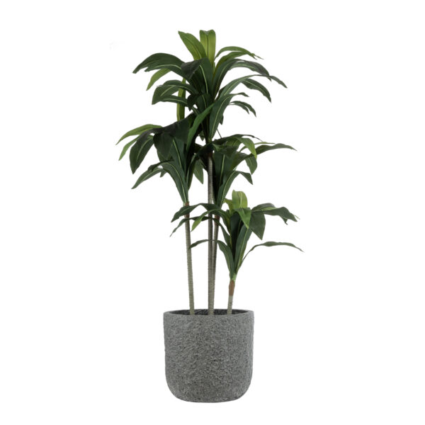 GloboStar® Artificial Garden ERICE 20758 Επιδαπέδιο Πολυεστερικό Τσιμεντένιο Κασπώ Γλάστρα – Flower Pot Γκρι Φ31 x Υ28cm
