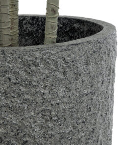 GloboStar® Artificial Garden ERICE 20758 Επιδαπέδιο Πολυεστερικό Τσιμεντένιο Κασπώ Γλάστρα – Flower Pot Γκρι Φ31 x Υ28cm