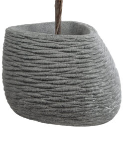GloboStar® Artificial Garden RONDA 20759 Επιδαπέδιο Πολυεστερικό Τσιμεντένιο Κασπώ Γλάστρα – Flower Pot Γκρι Μ63 x Π41 x Υ47cm
