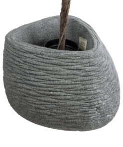 GloboStar® Artificial Garden RONDA 20759 Επιδαπέδιο Πολυεστερικό Τσιμεντένιο Κασπώ Γλάστρα – Flower Pot Γκρι Μ63 x Π41 x Υ47cm