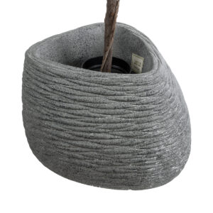 GloboStar® Artificial Garden RONDA 20759 Επιδαπέδιο Πολυεστερικό Τσιμεντένιο Κασπώ Γλάστρα – Flower Pot Γκρι Μ63 x Π41 x Υ47cm