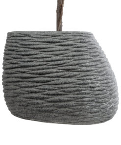 GloboStar® Artificial Garden RONDA 20759 Επιδαπέδιο Πολυεστερικό Τσιμεντένιο Κασπώ Γλάστρα – Flower Pot Γκρι Μ63 x Π41 x Υ47cm