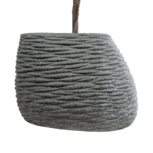 GloboStar® Artificial Garden RONDA 20759 Επιδαπέδιο Πολυεστερικό Τσιμεντένιο Κασπώ Γλάστρα – Flower Pot Γκρι Μ63 x Π41 x Υ47cm