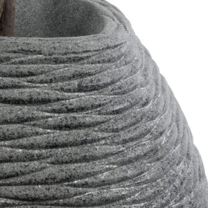 GloboStar® Artificial Garden RONDA 20759 Επιδαπέδιο Πολυεστερικό Τσιμεντένιο Κασπώ Γλάστρα – Flower Pot Γκρι Μ63 x Π41 x Υ47cm