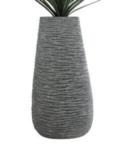 GloboStar® Artificial Garden RONDA 20760 Επιδαπέδιο Πολυεστερικό Τσιμεντένιο Κασπώ Γλάστρα – Flower Pot Γκρι Μ54 x Π48 x Υ104cm