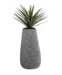 GloboStar® Artificial Garden RONDA 20760 Επιδαπέδιο Πολυεστερικό Τσιμεντένιο Κασπώ Γλάστρα – Flower Pot Γκρι Μ54 x Π48 x Υ104cm