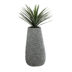 GloboStar® Artificial Garden RONDA 20760 Επιδαπέδιο Πολυεστερικό Τσιμεντένιο Κασπώ Γλάστρα – Flower Pot Γκρι Μ54 x Π48 x Υ104cm