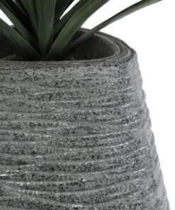 GloboStar® Artificial Garden RONDA 20760 Επιδαπέδιο Πολυεστερικό Τσιμεντένιο Κασπώ Γλάστρα – Flower Pot Γκρι Μ54 x Π48 x Υ104cm