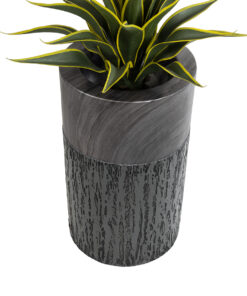 GloboStar® Artificial Garden PISA 20761 Επιδαπέδιο Πολυεστερικό Τσιμεντένιο Κασπώ Γλάστρα – Flower Pot Γκρι Ανθρακί Φ36 x Υ60cm