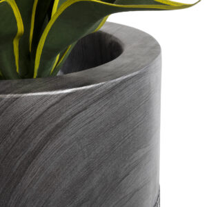 GloboStar® Artificial Garden PISA 20761 Επιδαπέδιο Πολυεστερικό Τσιμεντένιο Κασπώ Γλάστρα – Flower Pot Γκρι Ανθρακί Φ36 x Υ60cm