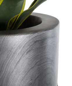GloboStar® Artificial Garden PISA 20762 Επιδαπέδιο Πολυεστερικό Τσιμεντένιο Κασπώ Γλάστρα – Flower Pot Γκρι Ανθρακί Φ36 x Υ120cm