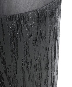 GloboStar® Artificial Garden PISA 20762 Επιδαπέδιο Πολυεστερικό Τσιμεντένιο Κασπώ Γλάστρα – Flower Pot Γκρι Ανθρακί Φ36 x Υ120cm