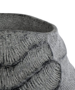 GloboStar® Artificial Garden GALICIA 20763 Επιδαπέδιο Πολυεστερικό Τσιμεντένιο Κασπώ Γλάστρα – Flower Pot Γκρι Φ52 x Υ80cm