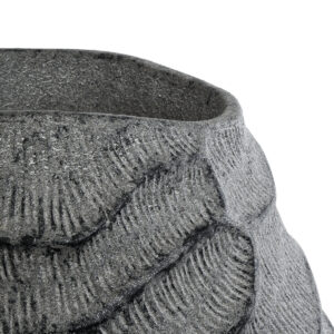 GloboStar® Artificial Garden GALICIA 20763 Επιδαπέδιο Πολυεστερικό Τσιμεντένιο Κασπώ Γλάστρα – Flower Pot Γκρι Φ52 x Υ80cm