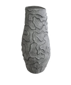 GloboStar® Artificial Garden GALICIA 20764 Επιδαπέδιο Πολυεστερικό Τσιμεντένιο Κασπώ Γλάστρα – Flower Pot Γκρι Φ50 x Υ110cm