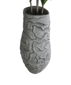 GloboStar® Artificial Garden GALICIA 20764 Επιδαπέδιο Πολυεστερικό Τσιμεντένιο Κασπώ Γλάστρα – Flower Pot Γκρι Φ50 x Υ110cm