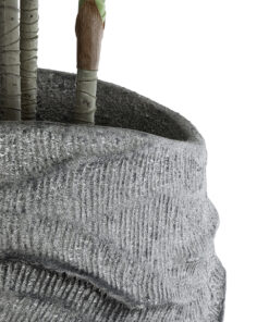 GloboStar® Artificial Garden GALICIA 20764 Επιδαπέδιο Πολυεστερικό Τσιμεντένιο Κασπώ Γλάστρα – Flower Pot Γκρι Φ50 x Υ110cm