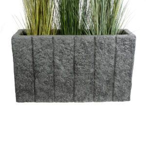 GloboStar® Artificial Garden PELLEGRINO 20765 Επιδαπέδιο Πολυεστερικό Τσιμεντένιο Κασπώ Γλάστρα – Flower Pot Γκρι Μ100 x Π31 x Υ60cm