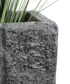 GloboStar® Artificial Garden PELLEGRINO 20765 Επιδαπέδιο Πολυεστερικό Τσιμεντένιο Κασπώ Γλάστρα – Flower Pot Γκρι Μ100 x Π31 x Υ60cm