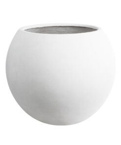 GloboStar® Artificial Garden MURANO 20766 Επιδαπέδιο Πολυεστερικό Τσιμεντένιο Κασπώ Γλάστρα – Flower Pot Λευκό Φ90 x Υ70cm