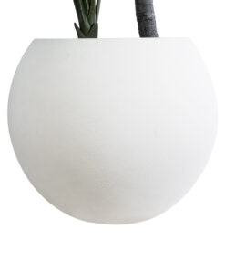 GloboStar® Artificial Garden MURANO 20766 Επιδαπέδιο Πολυεστερικό Τσιμεντένιο Κασπώ Γλάστρα – Flower Pot Λευκό Φ90 x Υ70cm