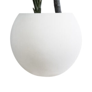 GloboStar® Artificial Garden MURANO 20766 Επιδαπέδιο Πολυεστερικό Τσιμεντένιο Κασπώ Γλάστρα – Flower Pot Λευκό Φ90 x Υ70cm