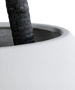 GloboStar® Artificial Garden MURANO 20766 Επιδαπέδιο Πολυεστερικό Τσιμεντένιο Κασπώ Γλάστρα – Flower Pot Λευκό Φ90 x Υ70cm