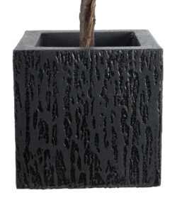 GloboStar® Artificial Garden CATALONIA 20767 Επιδαπέδιο Πολυεστερικό Τσιμεντένιο Κασπώ Γλάστρα – Flower Pot Μαύρο Μ30 x Π30 x Υ30cm