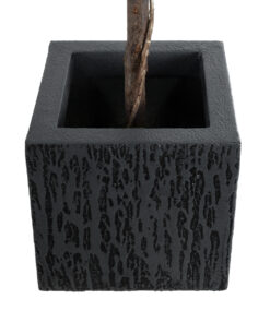 GloboStar® Artificial Garden CATALONIA 20767 Επιδαπέδιο Πολυεστερικό Τσιμεντένιο Κασπώ Γλάστρα – Flower Pot Μαύρο Μ30 x Π30 x Υ30cm