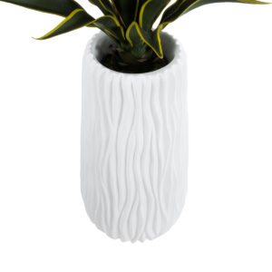 GloboStar® Artificial Garden ORIENTE 20768 Επιδαπέδιο Πολυεστερικό Τσιμεντένιο Κασπώ Γλάστρα – Flower Pot Λευκό Φ35 x Υ65cm