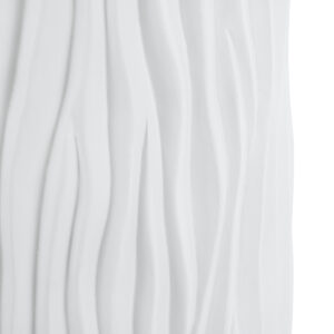 GloboStar® Artificial Garden ORIENTE 20768 Επιδαπέδιο Πολυεστερικό Τσιμεντένιο Κασπώ Γλάστρα – Flower Pot Λευκό Φ35 x Υ65cm