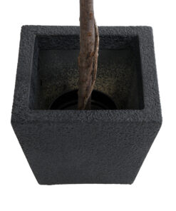 GloboStar® Artificial Garden KARRASPIO 20770 Επιδαπέδιο Πολυεστερικό Τσιμεντένιο Κασπώ Γλάστρα – Flower Pot Μαύρο Μ34 x Π34 x Υ30cm