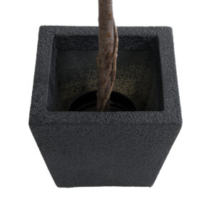 GloboStar® Artificial Garden KARRASPIO 20770 Επιδαπέδιο Πολυεστερικό Τσιμεντένιο Κασπώ Γλάστρα – Flower Pot Μαύρο Μ34 x Π34 x Υ30cm