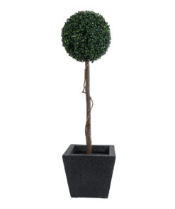 GloboStar® Artificial Garden KARRASPIO 20770 Επιδαπέδιο Πολυεστερικό Τσιμεντένιο Κασπώ Γλάστρα – Flower Pot Μαύρο Μ34 x Π34 x Υ30cm