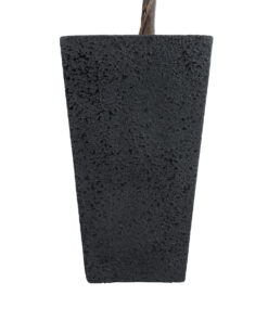 GloboStar® Artificial Garden MAYOR 20771 Επιδαπέδιο Πολυεστερικό Τσιμεντένιο Κασπώ Γλάστρα – Flower Pot Μαύρο Μ30 x Π30 x Υ50cm