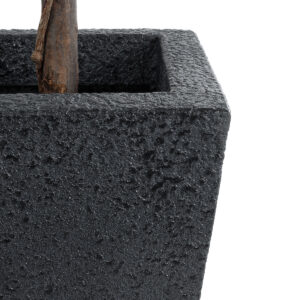 GloboStar® Artificial Garden MAYOR 20771 Επιδαπέδιο Πολυεστερικό Τσιμεντένιο Κασπώ Γλάστρα – Flower Pot Μαύρο Μ30 x Π30 x Υ50cm