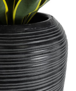 GloboStar® Artificial Garden BARRIO 20772 Επιδαπέδιο Πολυεστερικό Τσιμεντένιο Κασπώ Γλάστρα – Flower Pot Μαύρο Φ40 x Υ122cm