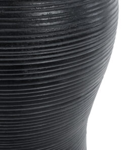 GloboStar® Artificial Garden BARRIO 20773 Επιδαπέδιο Πολυεστερικό Τσιμεντένιο Κασπώ Γλάστρα – Flower Pot Μαύρο Φ40 x Υ93cm