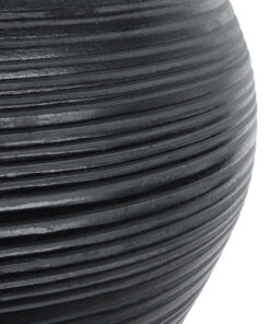 GloboStar® Artificial Garden BARRIO 20774 Επιδαπέδιο Πολυεστερικό Τσιμεντένιο Κασπώ Γλάστρα – Flower Pot Μαύρο Φ45 x Υ63cm