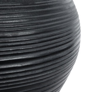 GloboStar® Artificial Garden BARRIO 20774 Επιδαπέδιο Πολυεστερικό Τσιμεντένιο Κασπώ Γλάστρα – Flower Pot Μαύρο Φ45 x Υ63cm