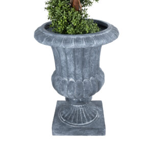 GloboStar® Artificial Garden ALCAZAR 20777 Επιδαπέδιο Πολυεστερικό Τσιμεντένιο Κασπώ Γλάστρα – Flower Pot Γκρι Φ51 x Υ71cm