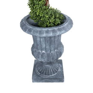 GloboStar® Artificial Garden ALCAZAR 20777 Επιδαπέδιο Πολυεστερικό Τσιμεντένιο Κασπώ Γλάστρα – Flower Pot Γκρι Φ51 x Υ71cm