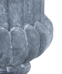 GloboStar® Artificial Garden ALCAZAR 20777 Επιδαπέδιο Πολυεστερικό Τσιμεντένιο Κασπώ Γλάστρα – Flower Pot Γκρι Φ51 x Υ71cm