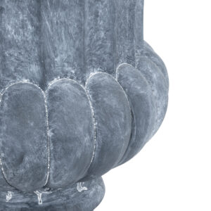 GloboStar® Artificial Garden ALCAZAR 20777 Επιδαπέδιο Πολυεστερικό Τσιμεντένιο Κασπώ Γλάστρα – Flower Pot Γκρι Φ51 x Υ71cm